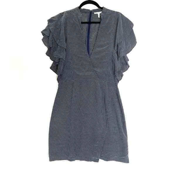 Avec Les Filles Dresses & Skirts - Anthropologie Avec les Filles Dress Women Medium Blue Polka Dot Ruffle Pockets
